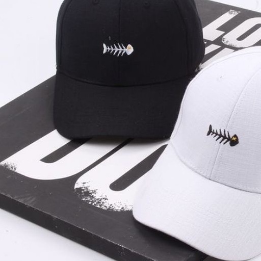 Topi baseball ediko bahan rafel premium pengait cakop besi pria wanita-Ikan hitam