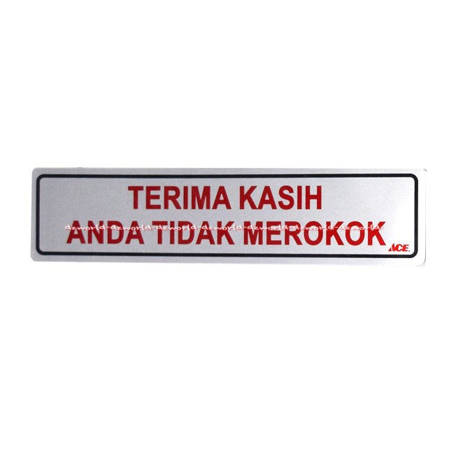 Kris Stiker Terima Kasih Anda Tidak Merokok Sticker Thanks for Not Smoking Stikers Mudah Diaplikasikan Pada Kaca Metal Atau Plastik Dinding Ace Krisbow Di Larang Merokok Silver