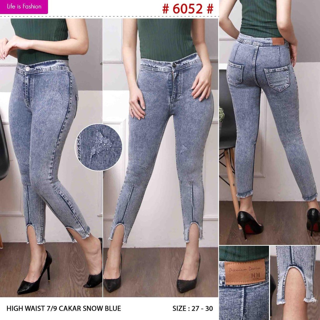 Celana Jeans Wanita Highwaist 7/9 Cakar 27 28 29 30 Bisa Bayar Ditempat(COD)