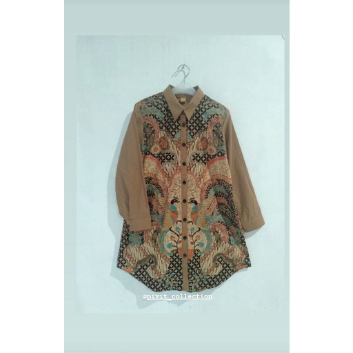 blouse batik kombinasi polos elegant