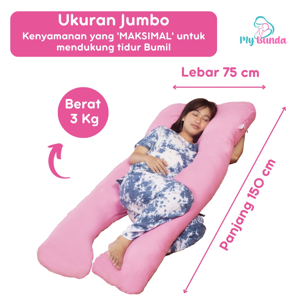 Bantal Bumil dan Menyusui untuk Kasur Ibu Hamil Jenis Bantal Hamil Jumbo Premium dengan Desain Bantal Ibu Hamil Tidur Jumbo yang Sangat Nyaman untuk Jadi Guling Ibu Hamil - Motif BB08