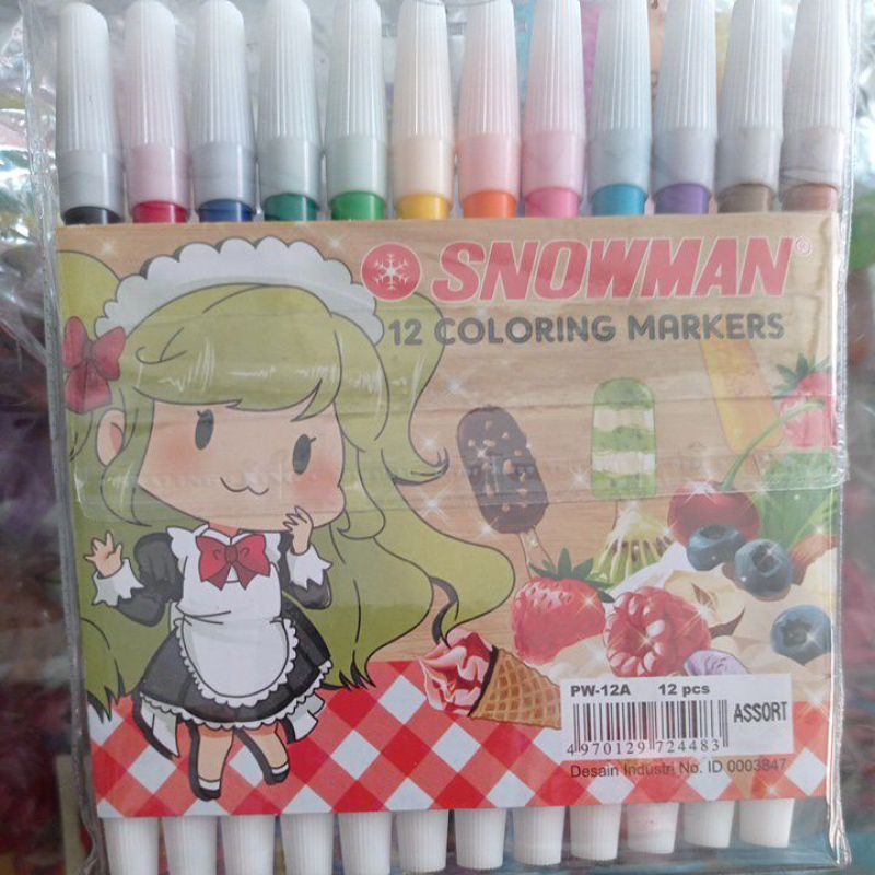 

Spidol snowman 12 warna PW-12 A