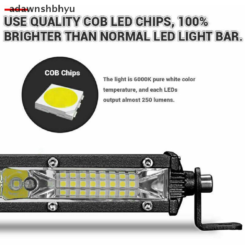 Adawnshbhyu Slim 10inch Lampu LED Bar Spot Flood Combo Work SUV Boat Offroad Driving ATV 4WD