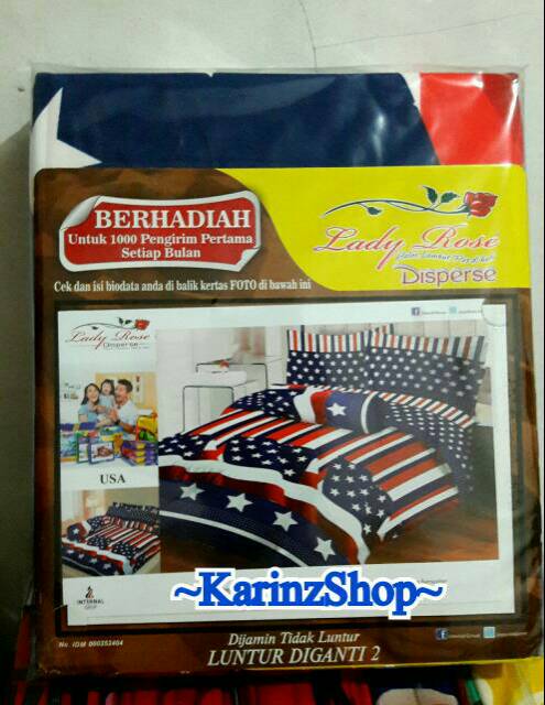 Sprei Lady Rose Queen 160 160x200 USA STAR STARS