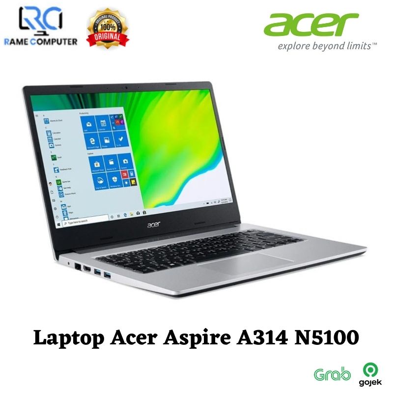 Laptop ACER ASPIRE 3 A314-35- N5100 /4GB /256GB/14&quot;HD/WIN10+OHS/PURE SILVER