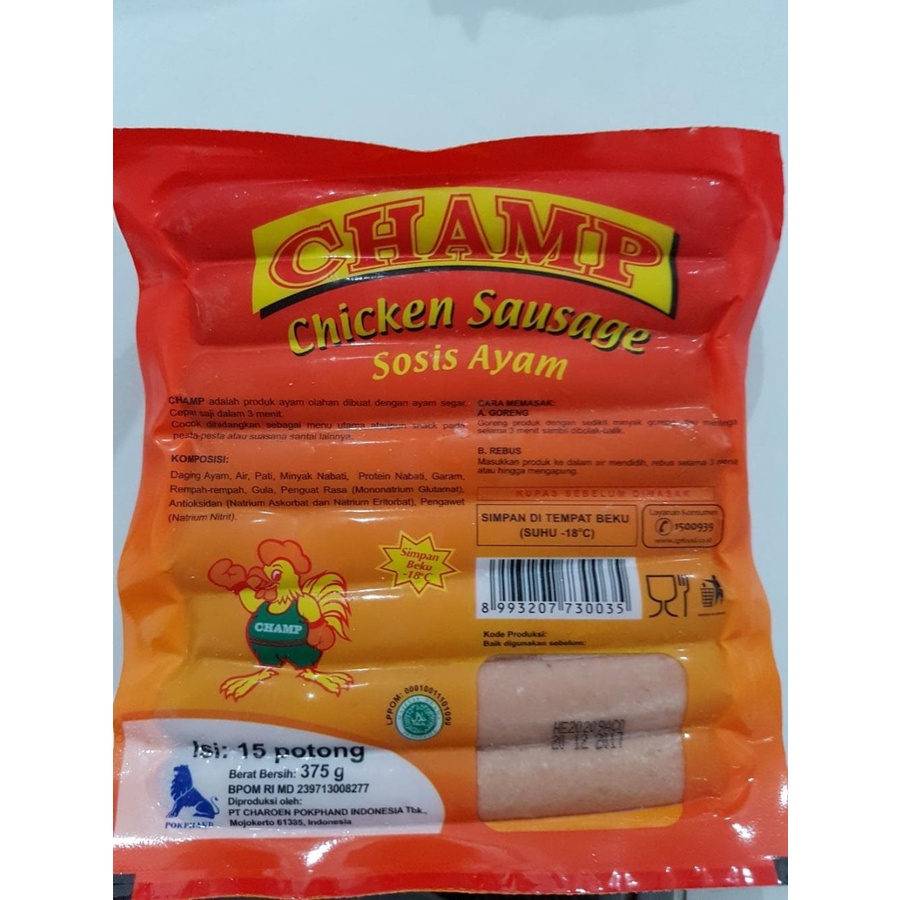 

Champ Sosis Ayam 15pcs 375gr