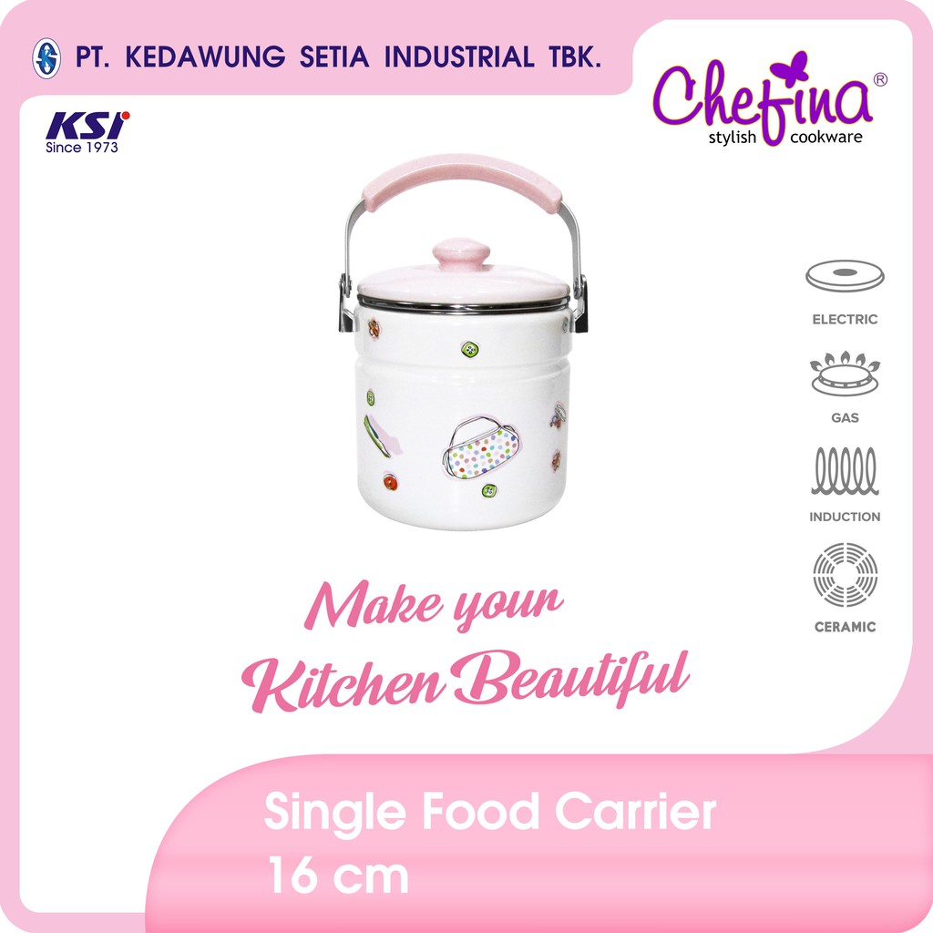 Chefina Single Food Carrier 16cm Beauty In The Kitchen Panci Enamel