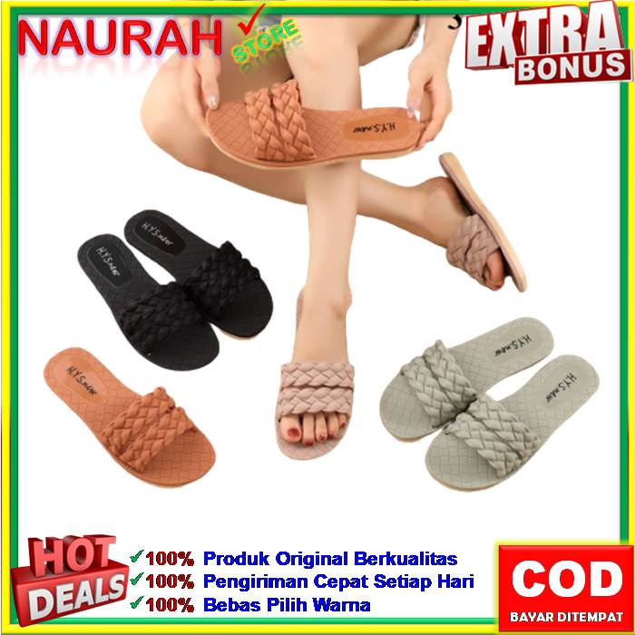 SANDAL HYS 2063 SENDAL JELLY WANITA SLOP MOTIF TALI 2 KEPANG 100% ORIGINAL NYAMAN EMPUK ANTI SLIP KUALITAS IMPORT