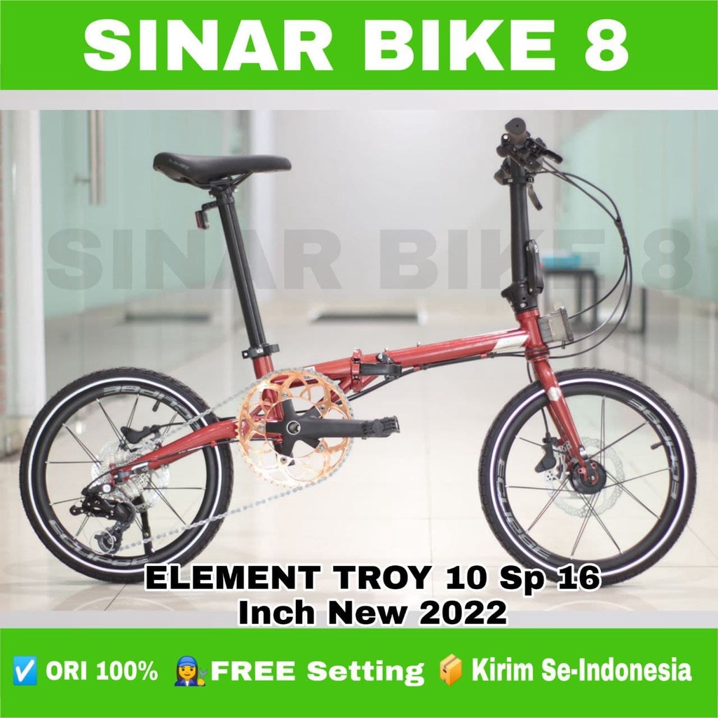 Sepeda Lipat  ELEMENT TROY 10 Speed Chromoly Ukuran 16 Inch