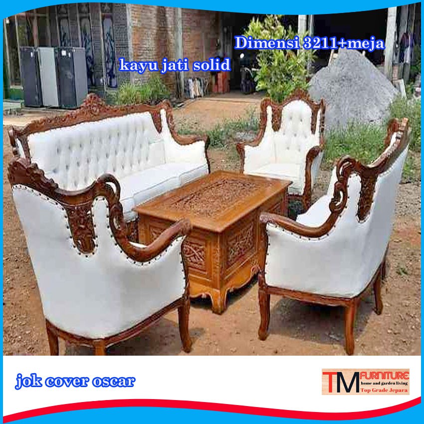 Kursi Tamu Sofa Mewah Ganesa Royal Romawi Pot Kayu jati