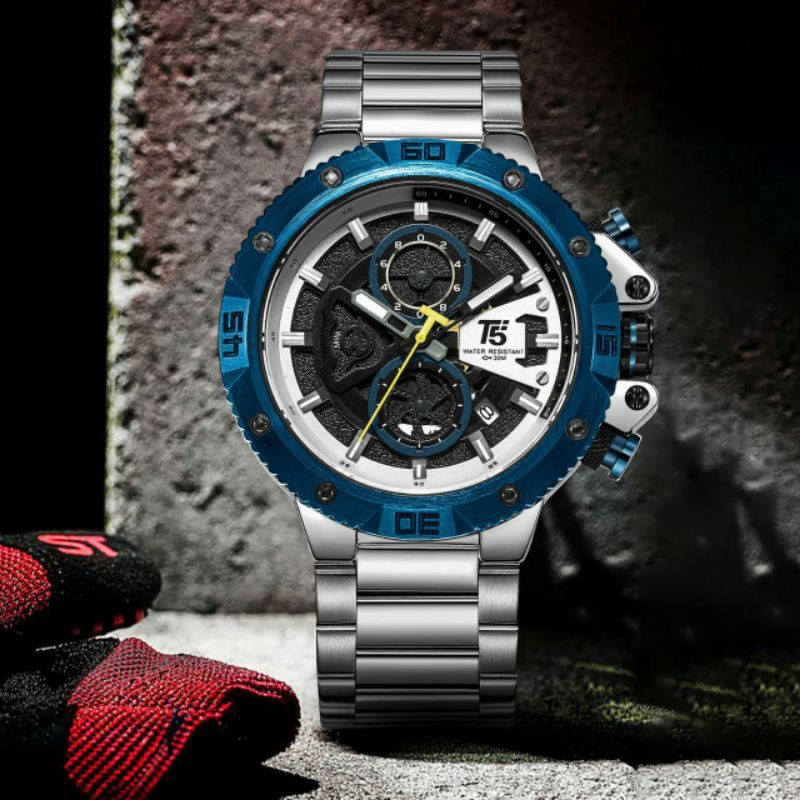 Jam T5 H3705 original chrono aktif free tin box