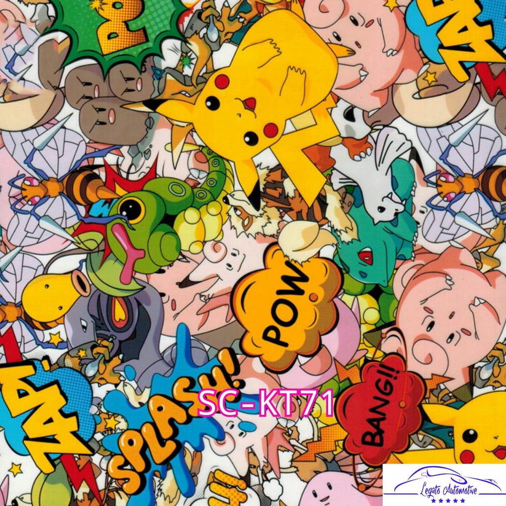 WTP CARBON CELUP MOTIF KARTUN MURAH KODE SC-KT71 WATER TRANSPER PRINTING FILM HYDROGRAPHIC,BUKAN KEV