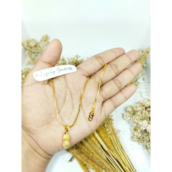 kalung koin italy dan liontin warna 24k