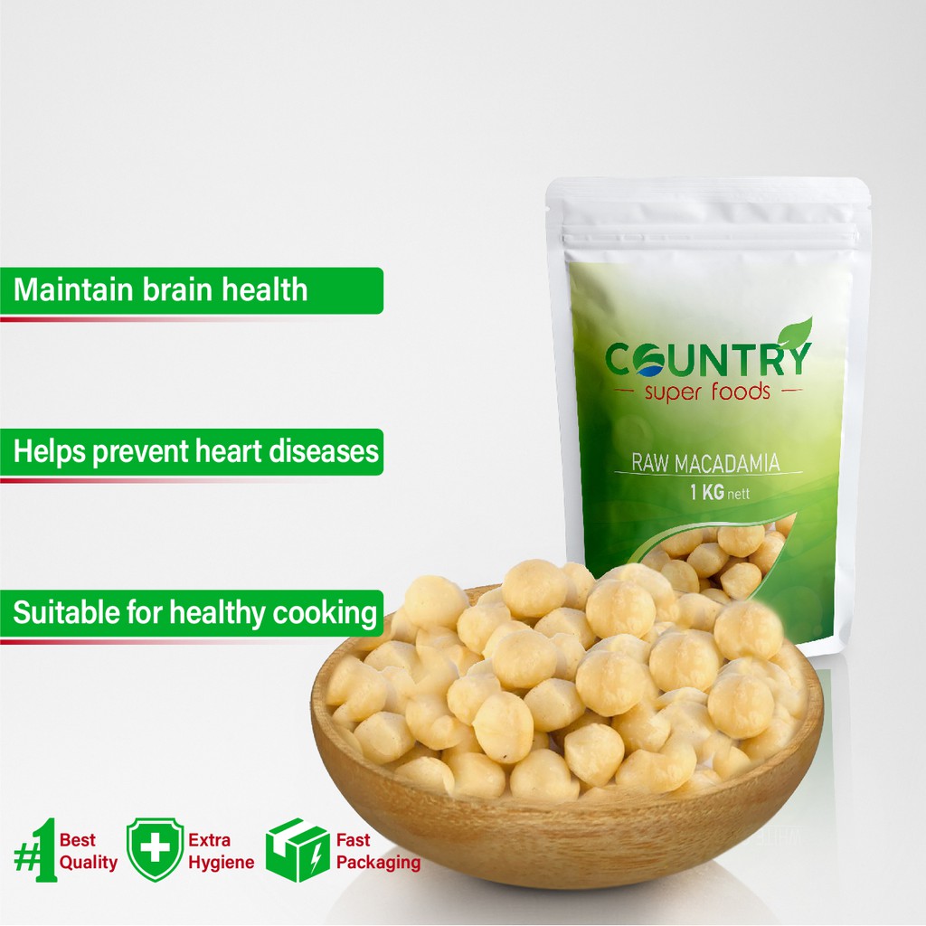 

[ 1 KG ] Raw Macadamia | Kacang Macadamia Mentah