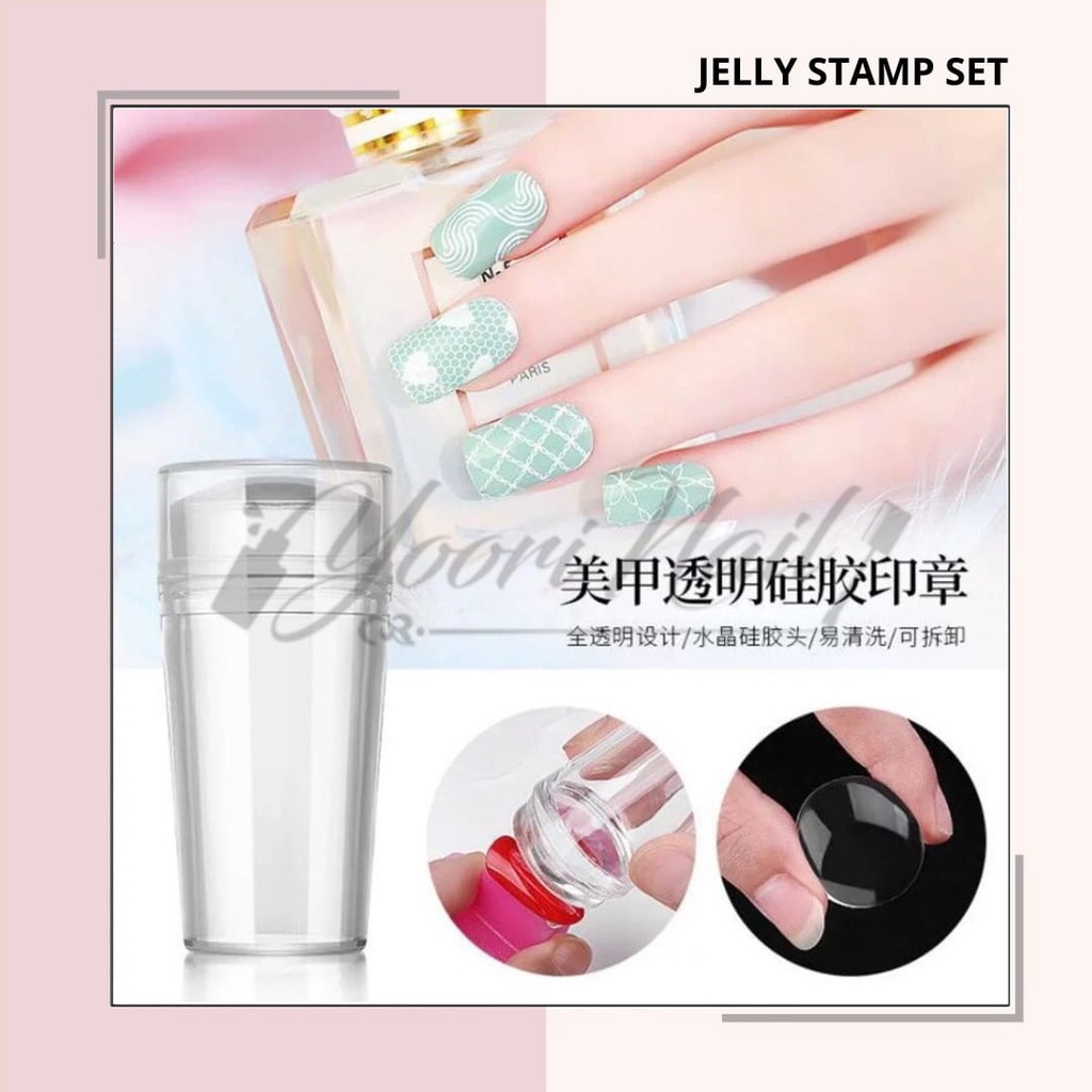 Pure jelly stamp set jelly stamping nail art stamper scraper silicon jelly