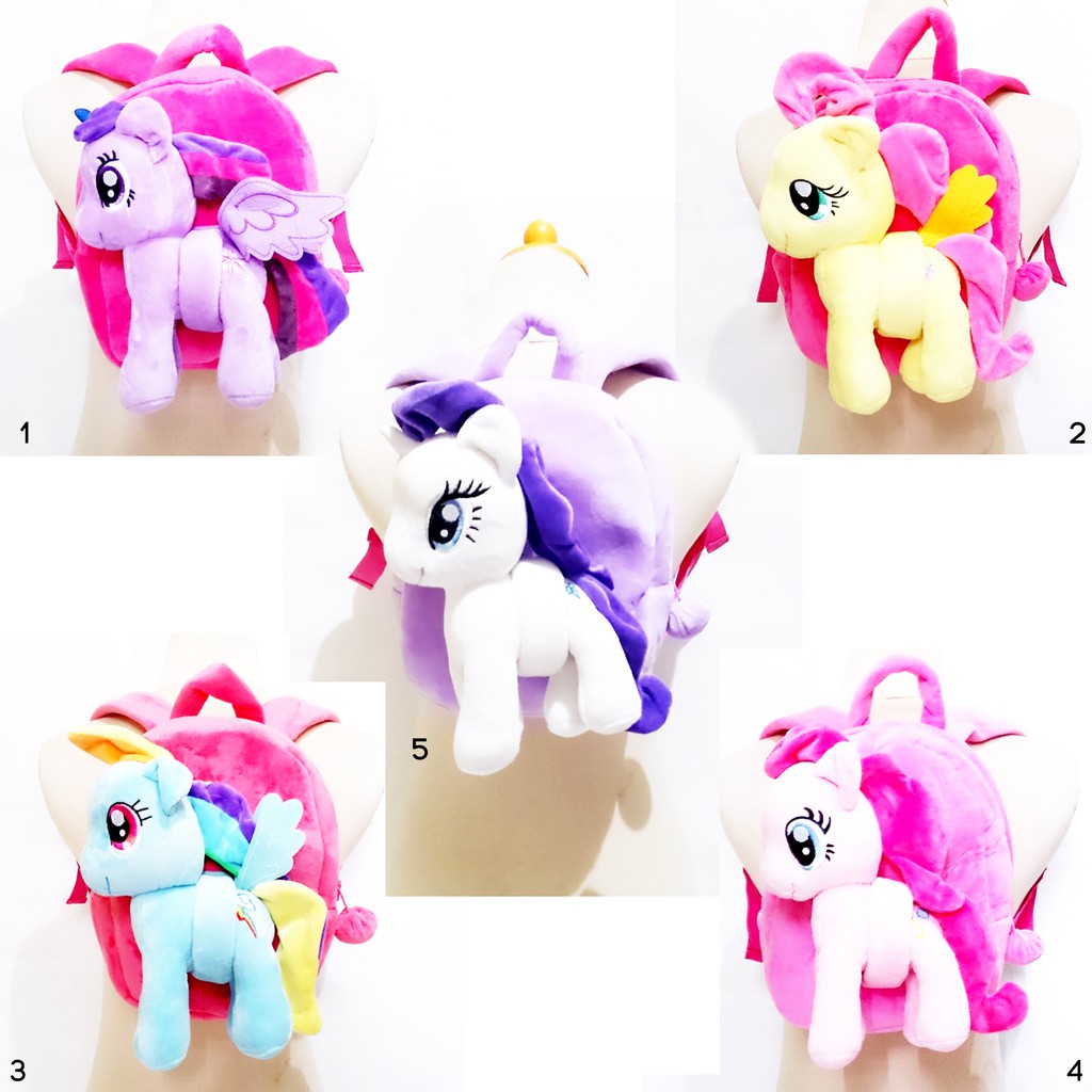 tas ransel sekolah boneka kuda pony impor disney pretty 25cm paud anak2 kids