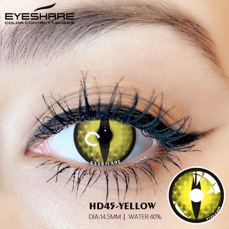 Softlens [★COD★]BLUE-YELLOW-ORANGE-RED Girl Gadis Kucing Vertikal Cosplay lensa kontak  HALLOWEEN / Charm Fresh Lady Crazy /Lensa Mata Soflen Mata Softlens Soflens