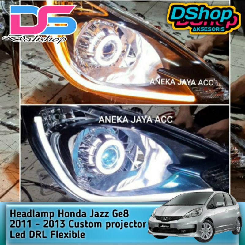 Headlamp Honda Jazz Ge8 2011 - 2013 Custom projector Led DRL Flexible - Sequential