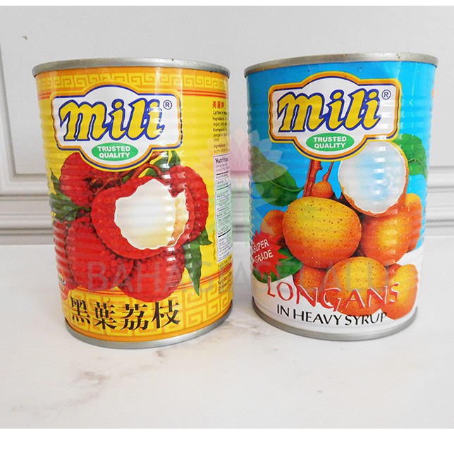 Mili Longan / Mili Lychee Buah Kelengkeng / Leci dalam sirup 565gr 565 gr