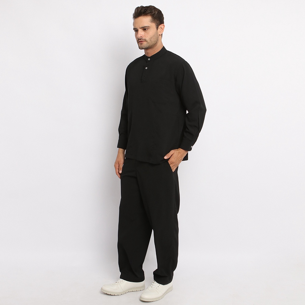 Baju Jaga MLS - BLACK Scrubs on Call Flowy Lengan Panjang