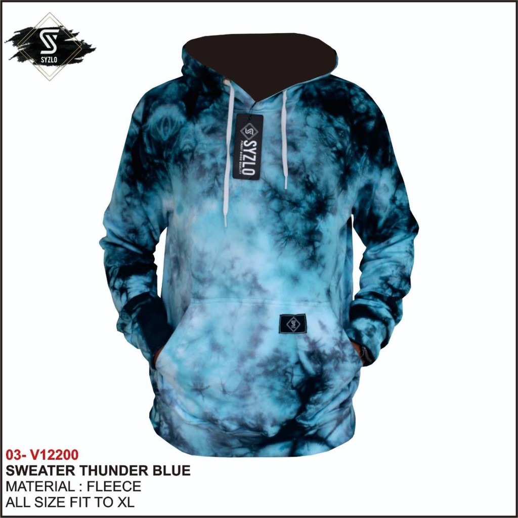 Sweater Hoodie Washing SYZLO Original - Jaket Sweater Hoodie Cotton Fleece - Sweater Tie Dye Unisex