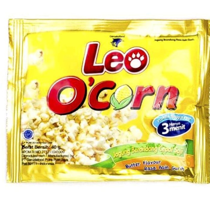 

INSTANT-CAMILAN- GARUDAFOOD LEO O'CORN JAGUNG BERONDONG CEPAT SAJI RASA ASIN GURIH 40GR -CAMILAN-