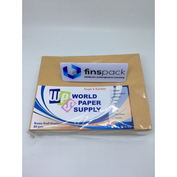 

Amplop coklat ukuran 1/2 folio merk Wps