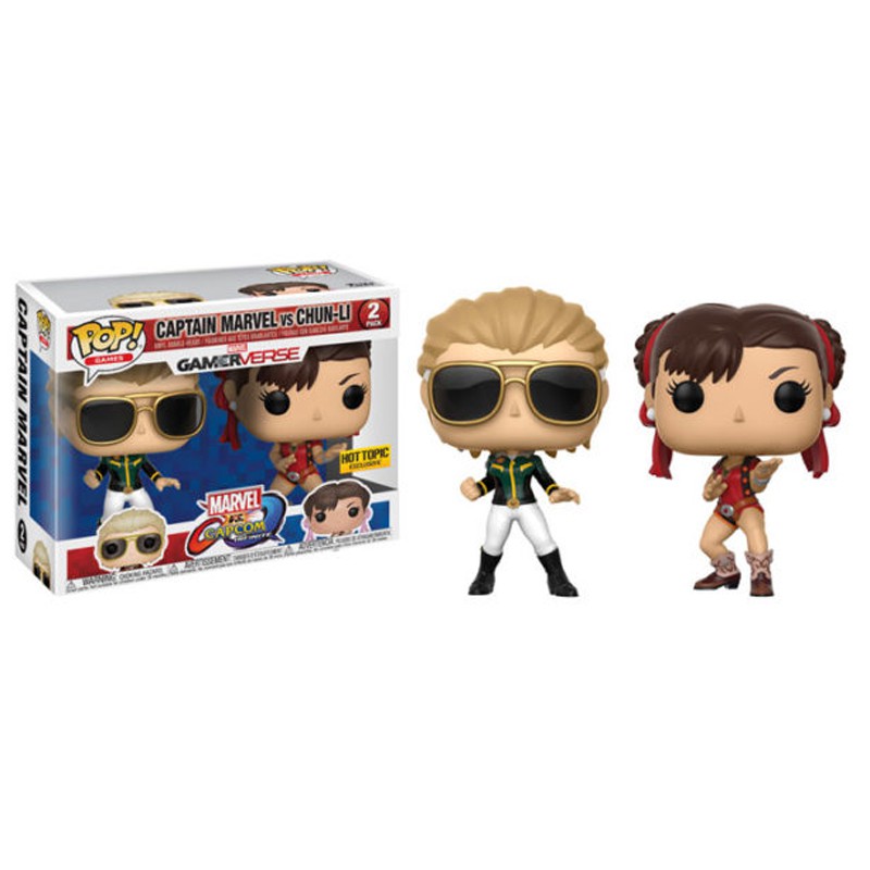 Funko POP Original Marvel Vs Capcom Infinite - Capt. Marvel Vs Chunli EXCLUSIVE