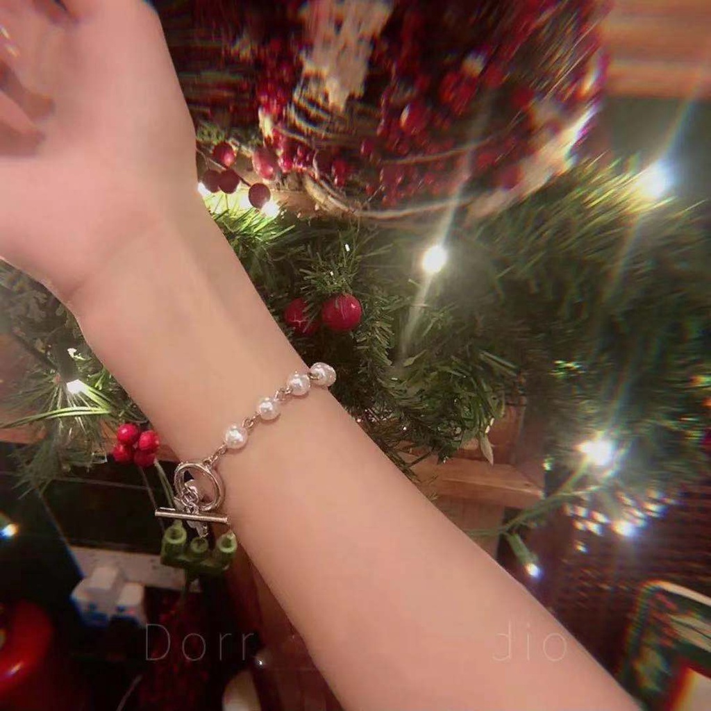 Gelang Liontin Butterfly Aksen Mutiara Gaya Retro Korea Jepang Untuk Wanita