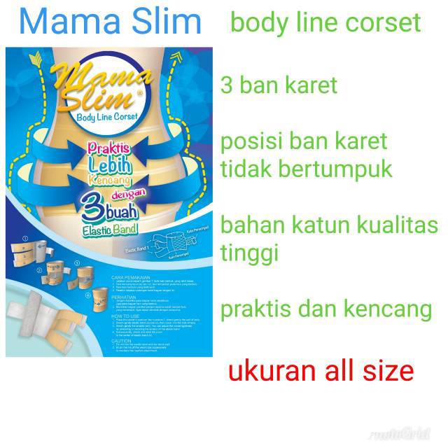 GURITA IBU MAMA SLIM BIRU-GURITA IBU PEREKAT-PEREKA T 3-STAGEN-KORSET.