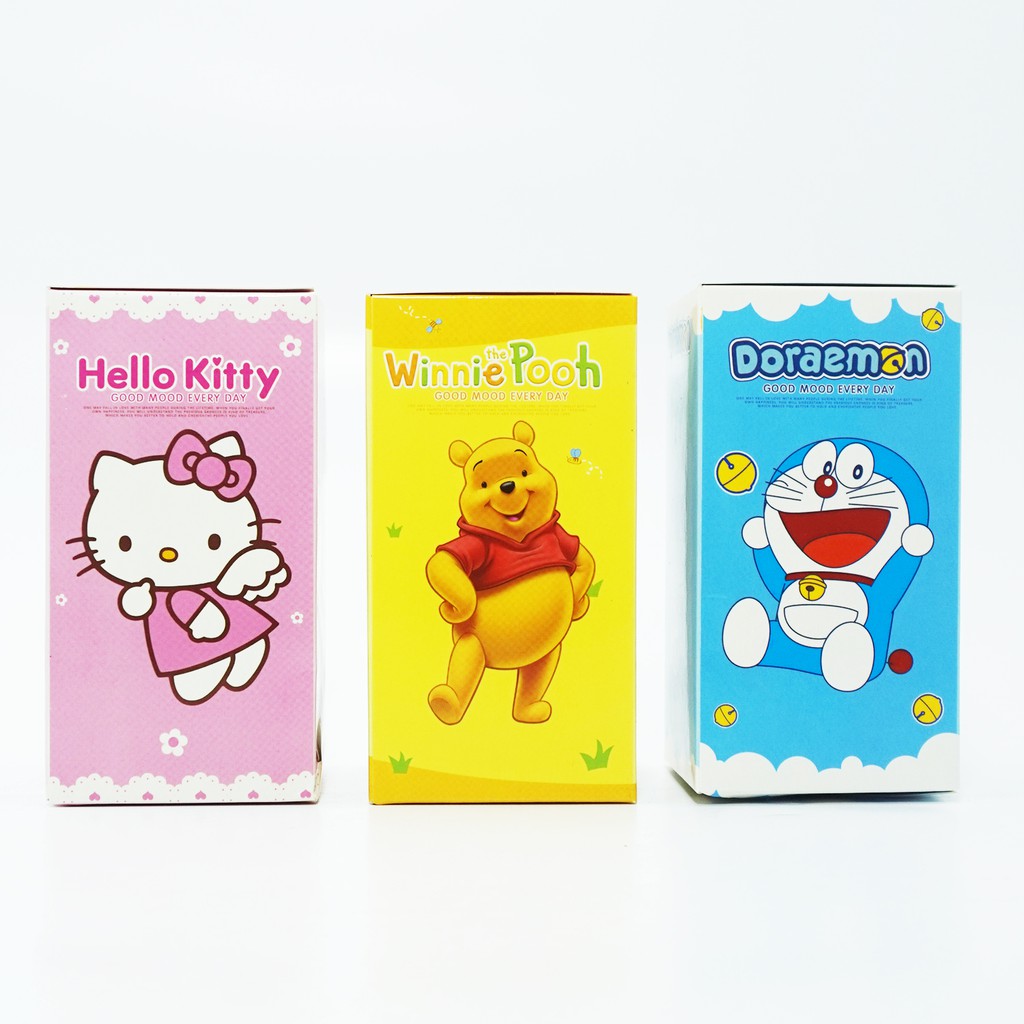 Botol Minum Plastik Doraemon Pooh Hello Kitty Water Bottle Botol Air Lucu untuk Anak Portable Cute