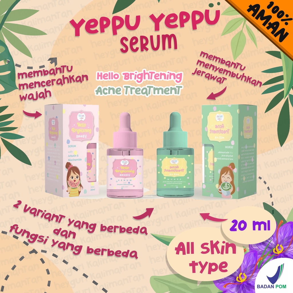 Serum wajah muka acne brightening yeppu yeppu yepuyepu yeppuyeppu yepu yepu by chingu kiyowo skincar