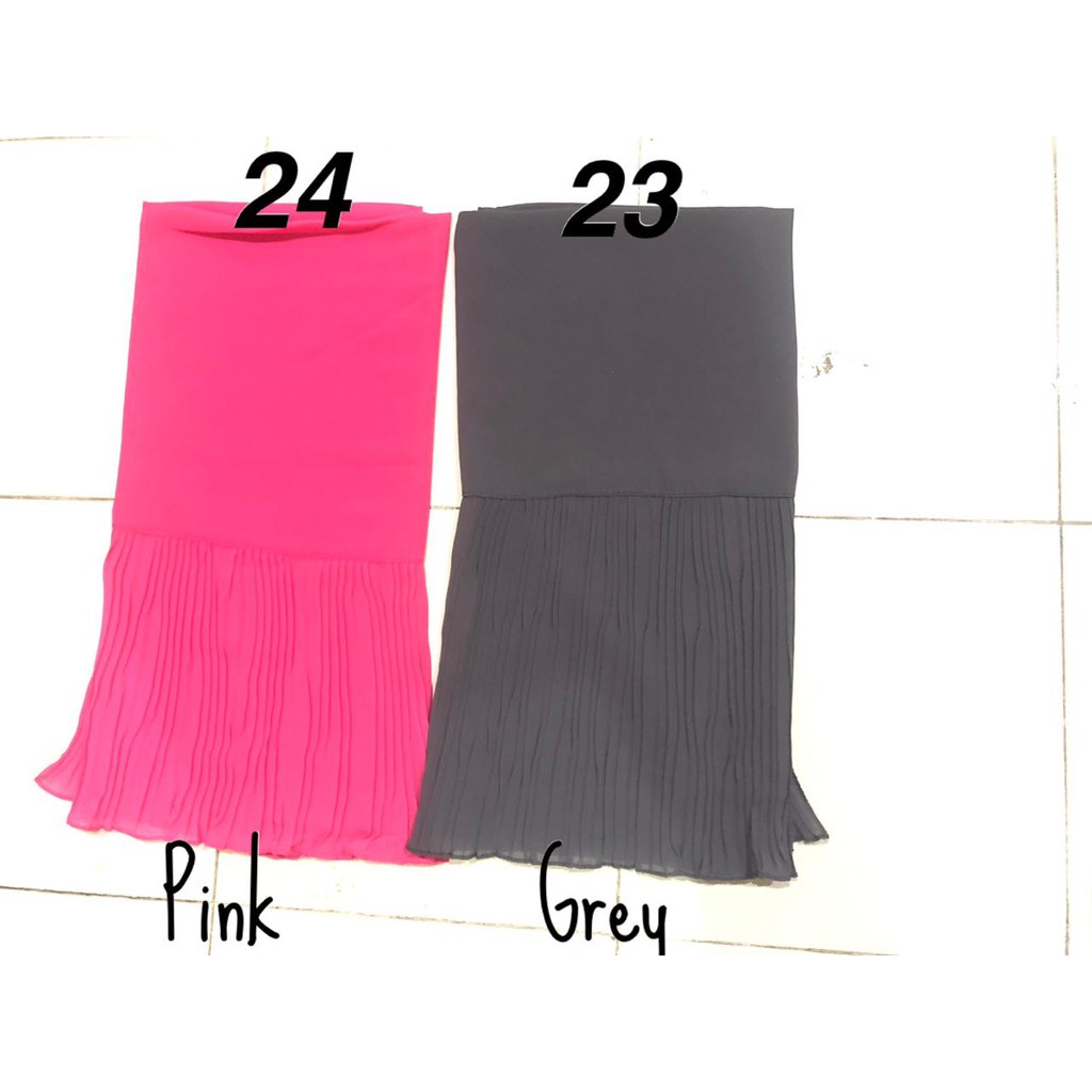 (Lochic) 1-24 Pashmina Rempel Plisket Bawah Ceruty