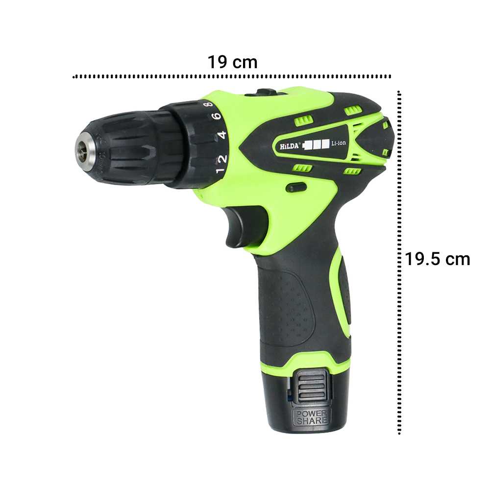 HILDA Bor Listrik Cordless Screwdriver Adjustable Speed - YK-B12-1