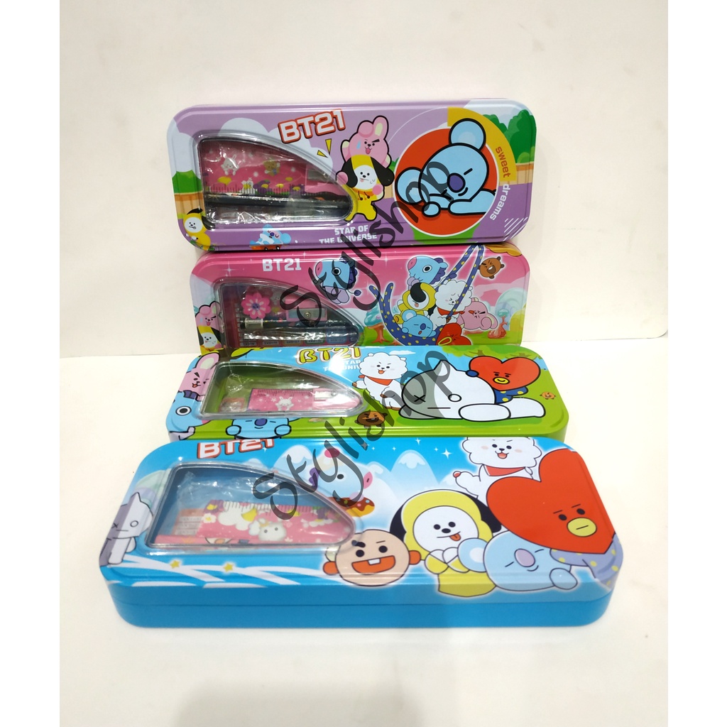 

Kotak Pensil Besi/Seng dengan Isi Set Alat Tulis Karakter Anak 2 Susun, Tempat Pensil, Tepak