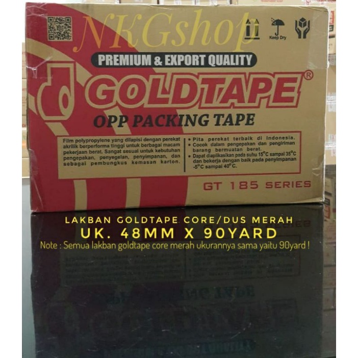 

Lakban Goldtape 2inch 48mm x 90yard (1dus = 12slop = 72pcs)