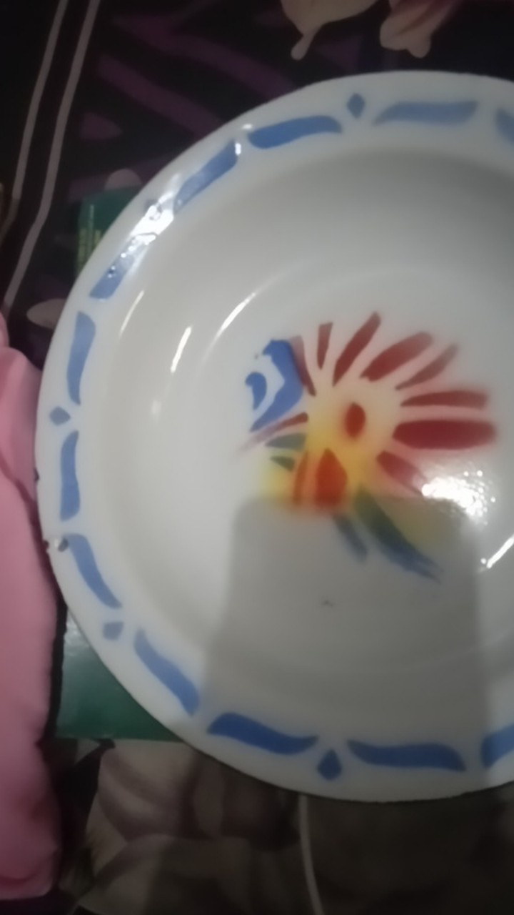 Piring Kaleng Jadul Enamel 22 Cm