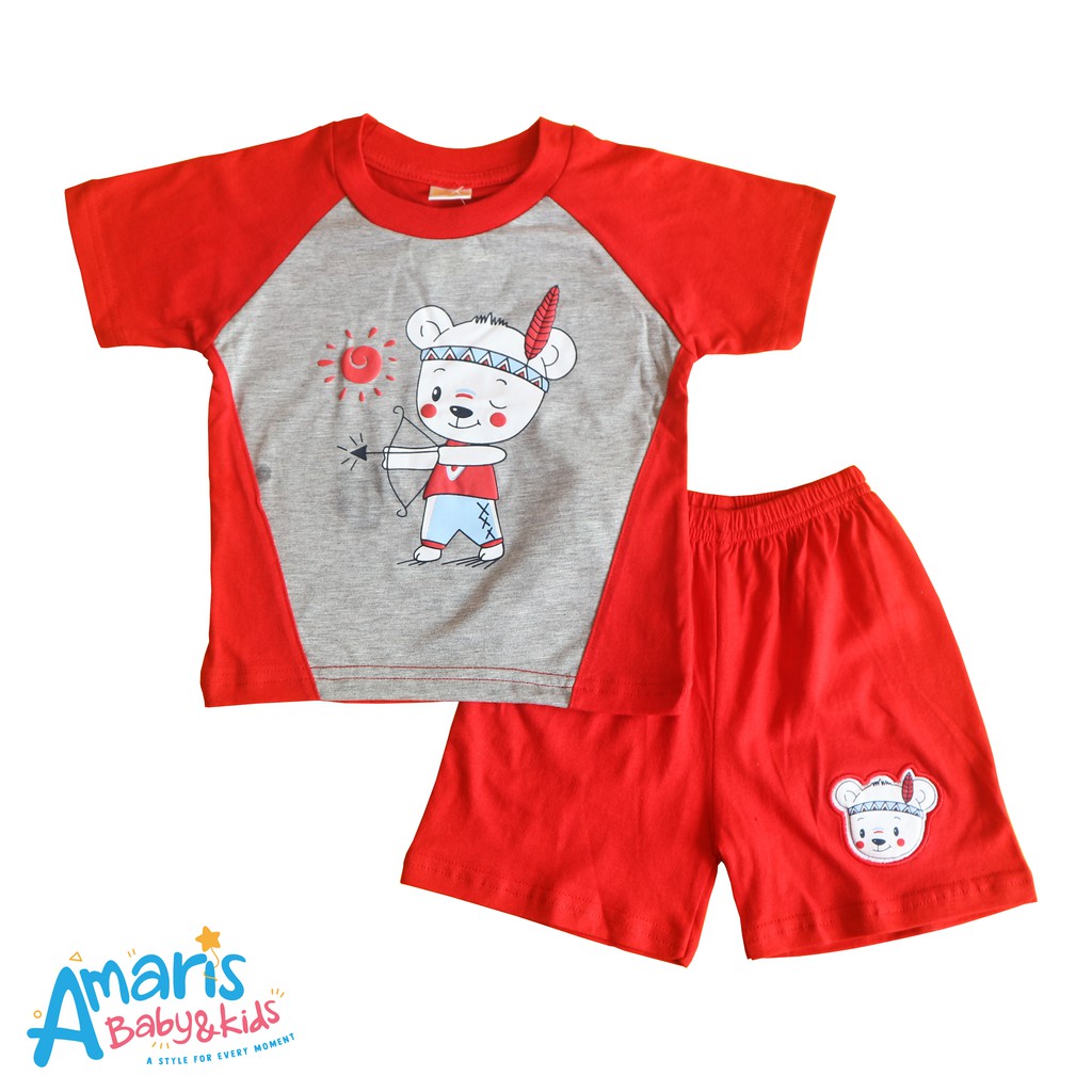 

Amaris Setelan Pendek 0-24 Bulan Motif Bear Indian