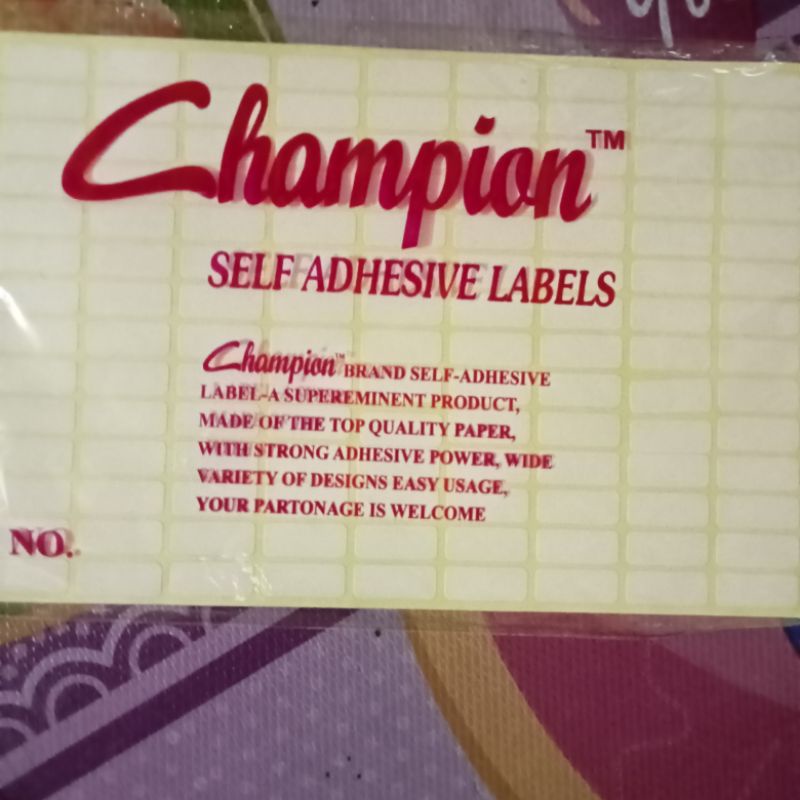

LABEL HARGA CHAMPION