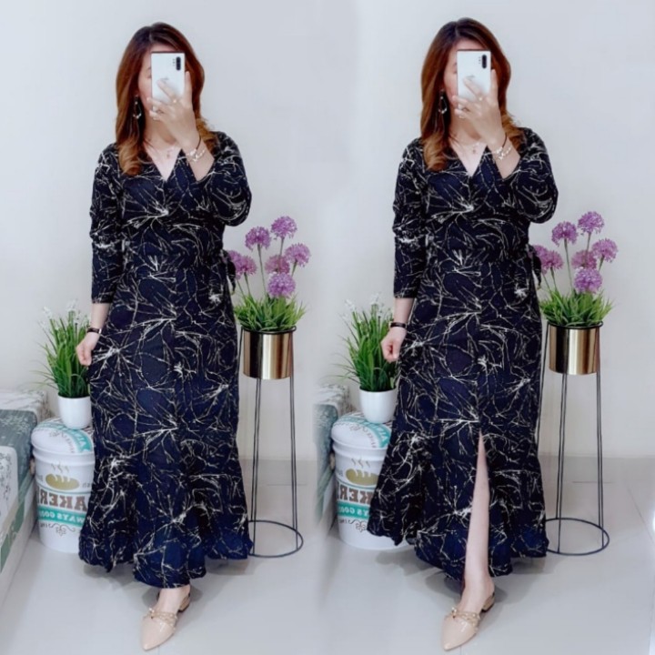 FWG - DRESS MALITHA / DRESS IMPORT WANITA / DRESS MOTIF WANITA / PAKAIAN DRESS WANITA