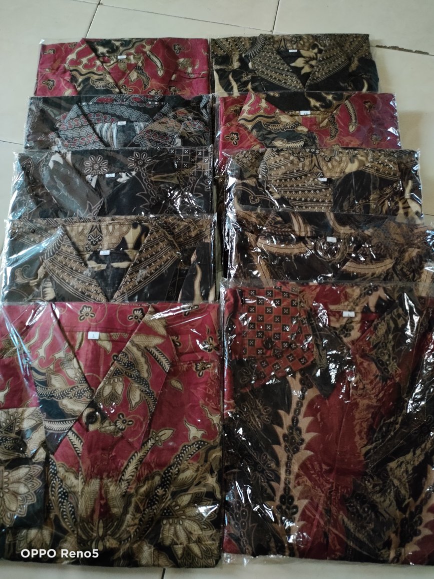 Batik Pria Lengan Panjang Batik Azmil Hrb026 Motif Keratonan Kode 002 Size M L Xl Xxl Reguler