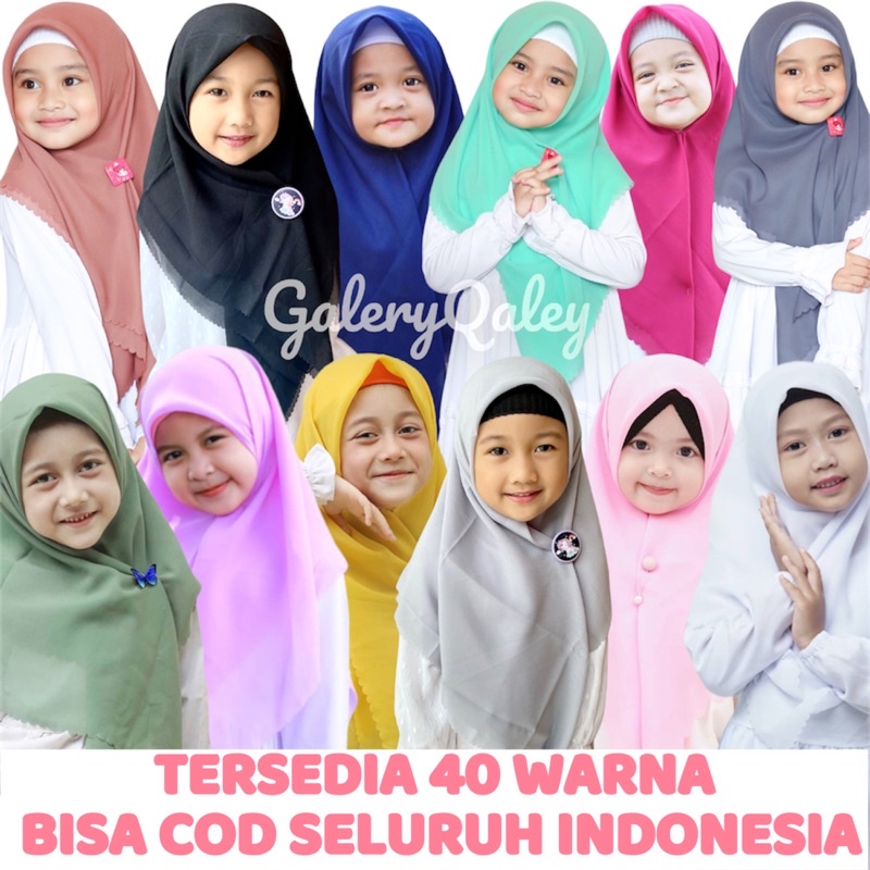 HIJAB SEGIEMPAT KIDS / HIJAB ANAK / BELLASQUARE ANAK / JILBAB ANAK POLOS / KERUDUNG ANAK