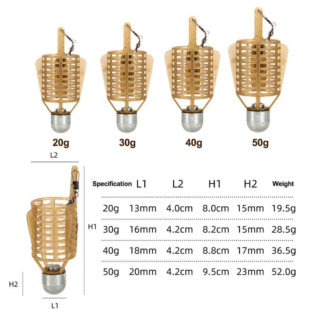 TOP 1pcs Kandang Umpan Perlengkapan Barang Pancing Portabel 20 /30 /40 /50g Trap Basket Holder