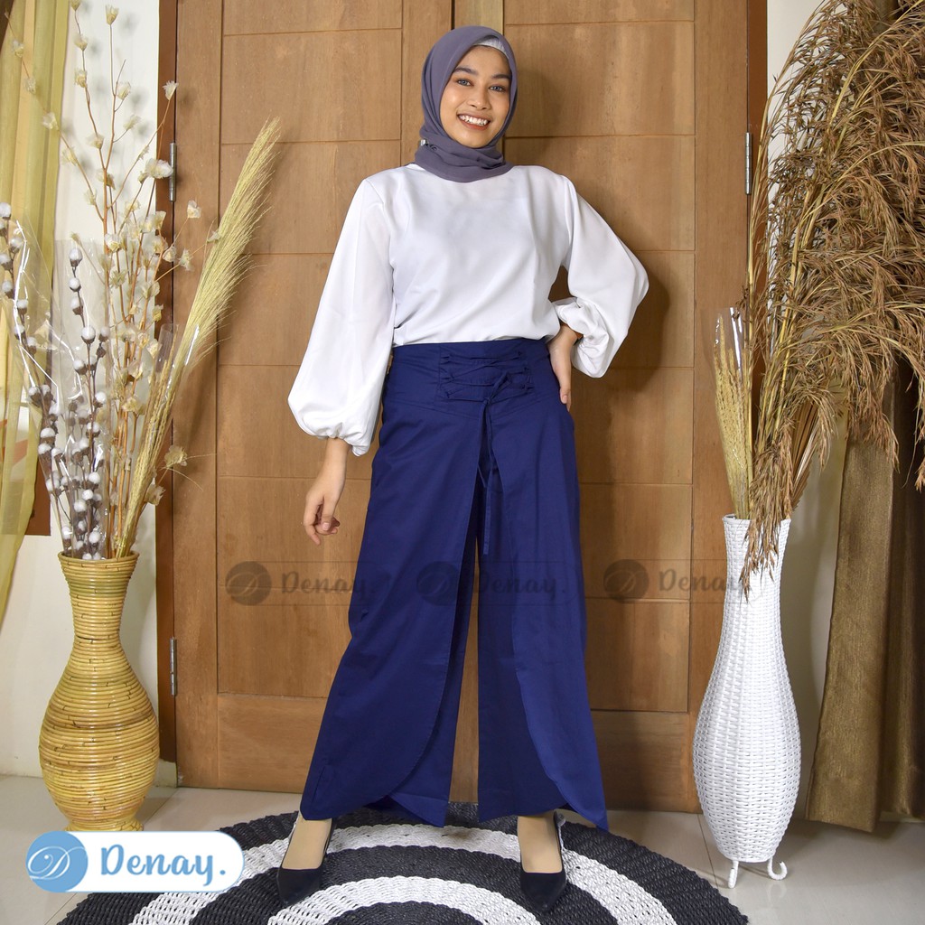 TOKODENAY - Celana Panjang Wanita - Clarissa Kulot Matt Poplin Street Premium Quality - Fashion Muslim-1
