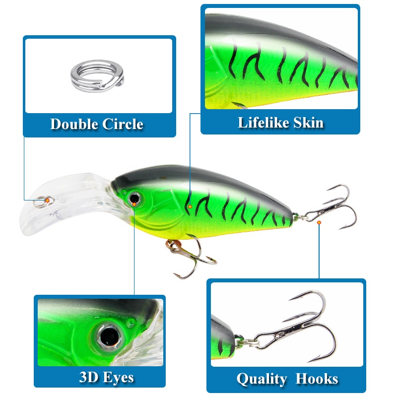 Umpan Pancing Crankbait Wobbler Keras 10.7cm / 21g Untuk Ikan Bass / Trout / Air Tawar / Asin