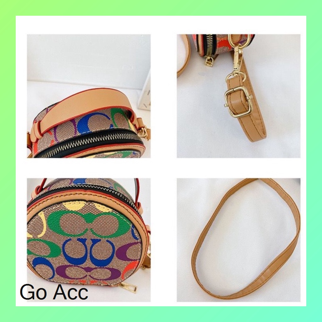 FT15 Coach Tas Selempang Anak kecil bahan Kulit slingbag Leher samping multifungsi High quality leather gambar micky semangka summer strawberry lady bug hundle