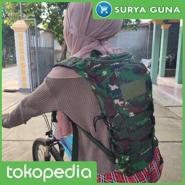 AM tas sepeda ransel loreng hijau tas punggung minum sepeda