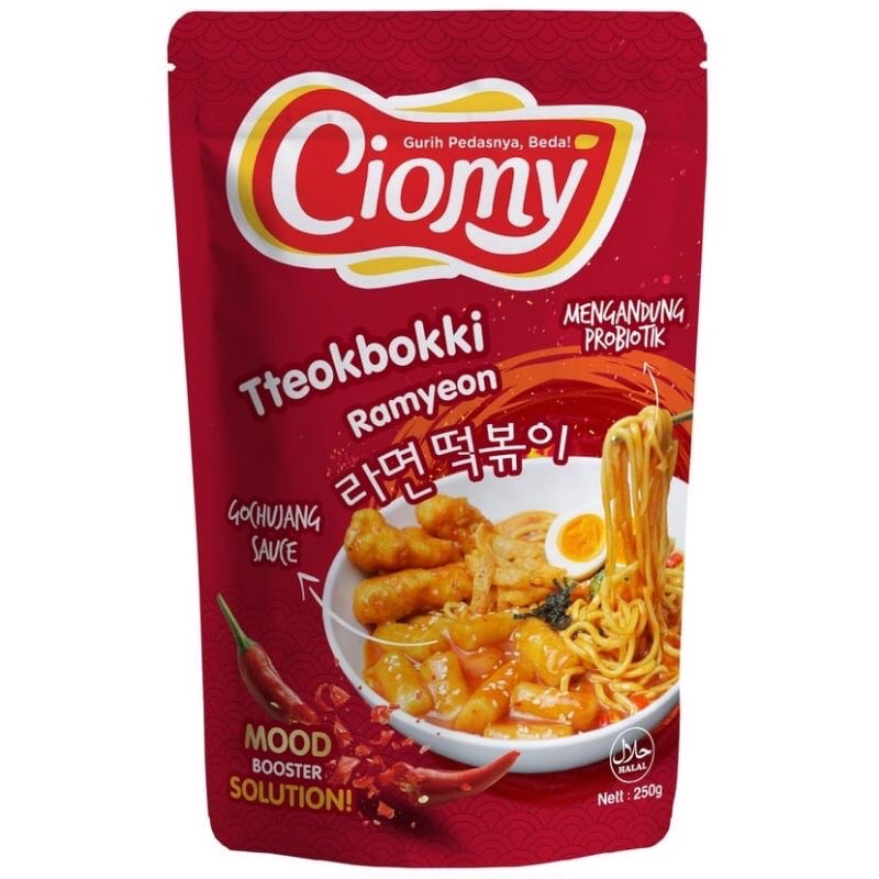 

CIOMY RAMEN TOPPOKI SAOS GOCHUJANG PEDAS GURIH TANPA MSG DAN HALAL
