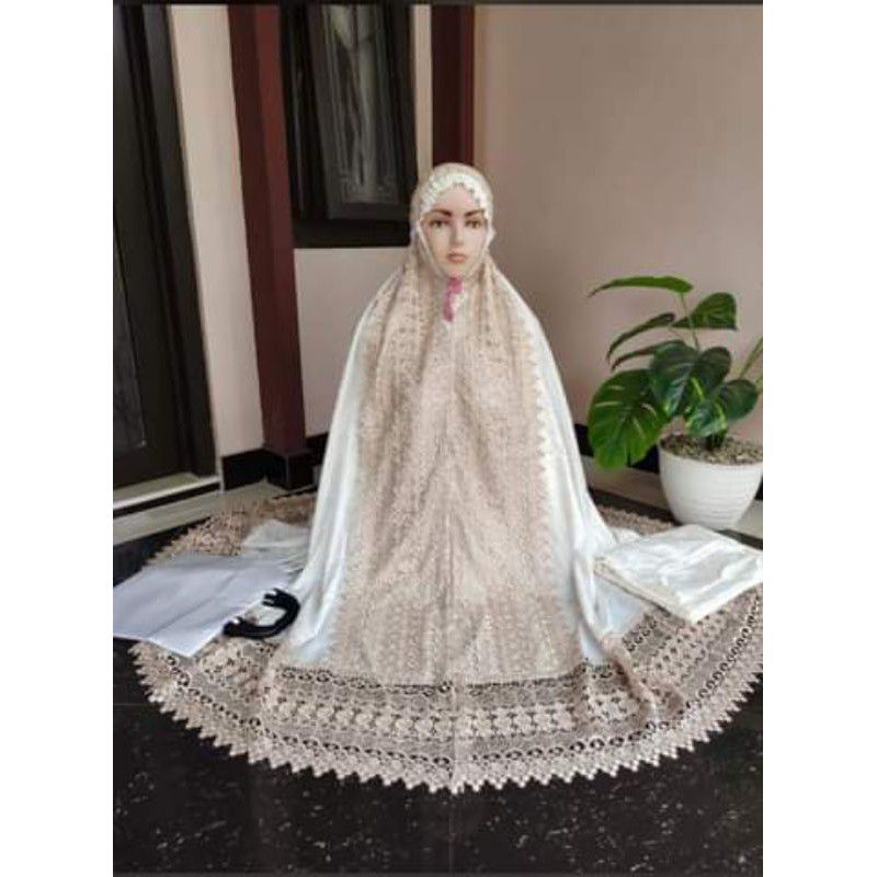 Mukena dewasa prada renda keong original