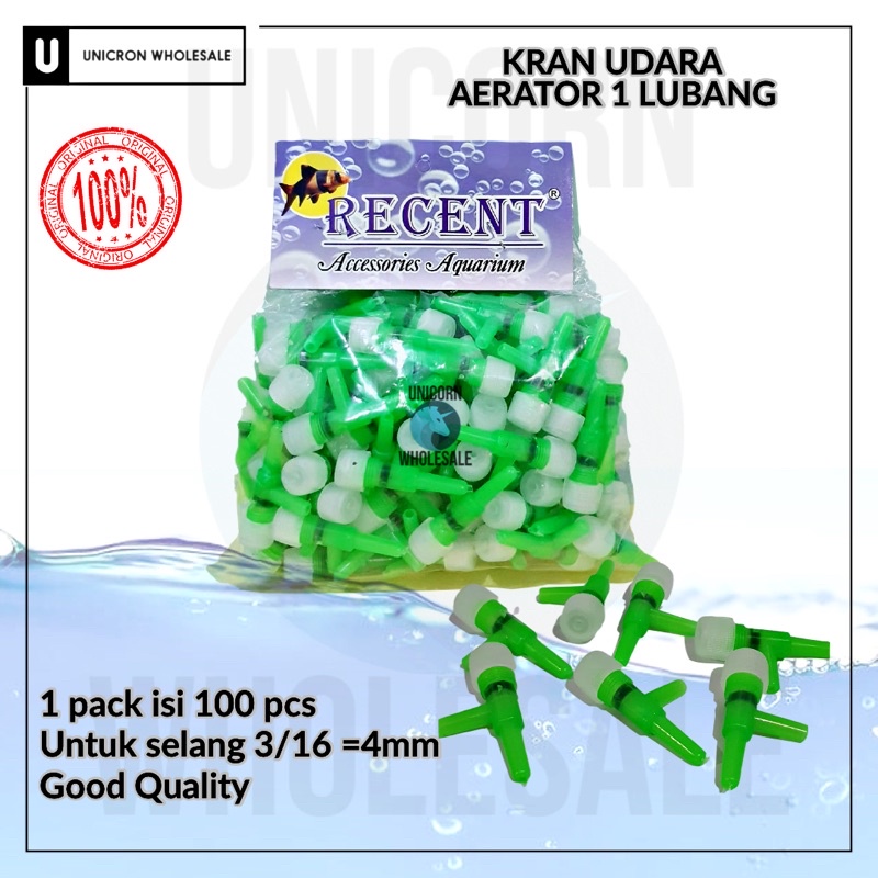 KRAN KERAN UDARA AERATOR AQUARIUM 1 LUBANG 1 PACK ISI 100 PCS